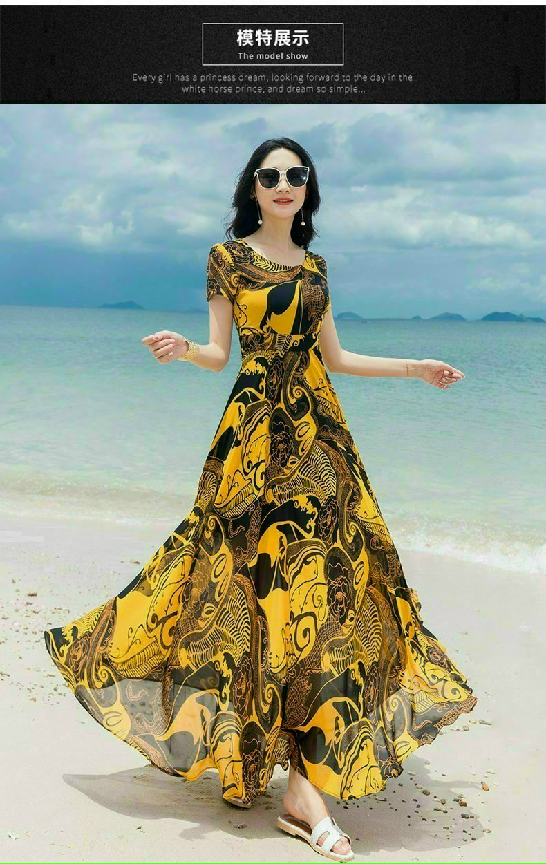 ĐẦM MAXI HỌA TIẾT DÁNG DÀI CAO CẤP - HN1137